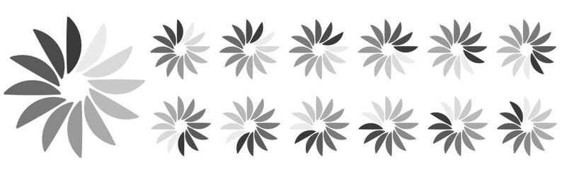 Circular Status Loaders and Reloading Bars for Web Interface, Download Upload, All Keyframes Frames Preloader, Perfect for GIF Animations 12FPS