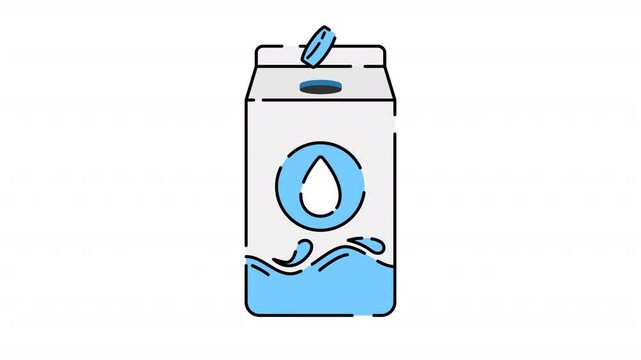 UHT Milk Illustration motion graphic animation with alpha channel.