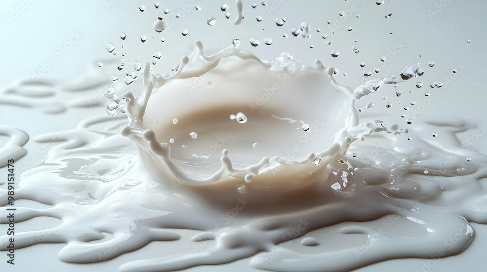 Poster liquid splashing and droplets in slow motion