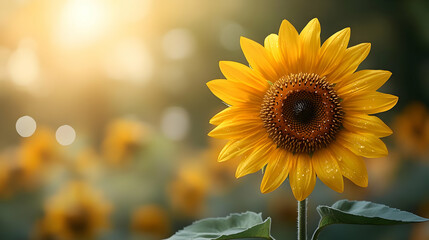 Sunflower in a Field of Gold, a Symbol of Summertime Joy