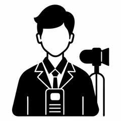 Journalist Black Vector silhouette