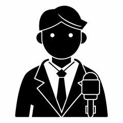 Journalist Black Vector silhouette