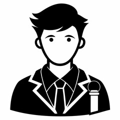 Journalist Black Vector silhouette