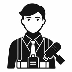 Journalist Black Vector silhouette