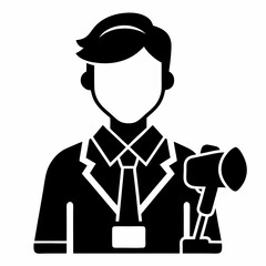 Journalist Black Vector silhouette