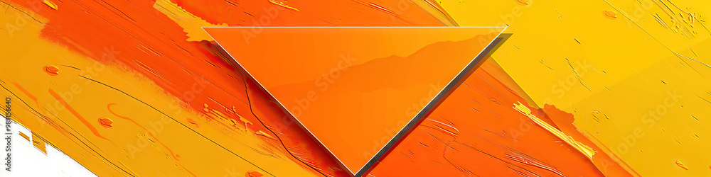 Poster a bold orange triangle set against a striking yellow, creating a dynamic duo that demands attention.