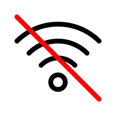 No wi-fi line icon. Vector graphics