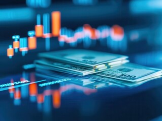Holographic display of money market fund liquidity pool, financial access, immediate cash availability
