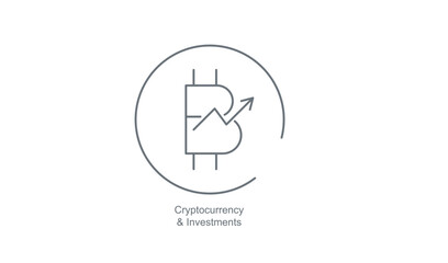 Cryptocurrency Vector Icon for Digital Currency and Blockchain