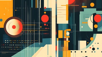 Obraz premium Retro Geometric Data Visualization Background