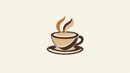 Obraz premium The logo design captures the essence of a modern coffee shop with its artistic symbols and simple style perfect for branding. Ai generative