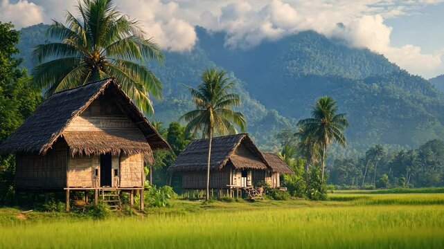 A community-led eco-tourism project in Cambodia, where visitors stay in traditional stilt houses and contribute to local development.