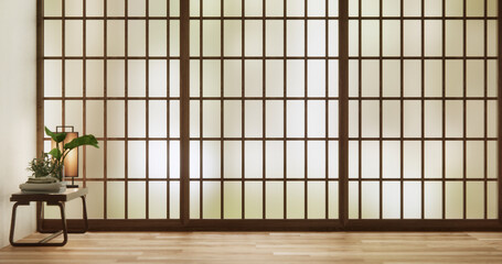 Empty room, white room, Clean modern room ,japanese style.3D rendering