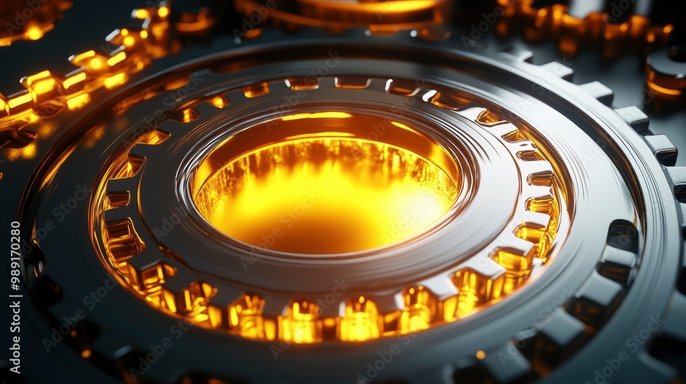 Aufkleber a 3d printer creating a detailed prototype of a mechanical part, illuminated by soft workshop lighti