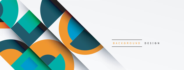 Modern geometrical abstract background - circles. Business or technology presentation design