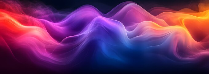 Abstract Vibrant Gradient Background with Wavy Shapes