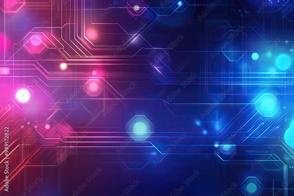 Sticker a vibrant abstract background featuring colorful lights and intricate circuitry patterns, perfect fo