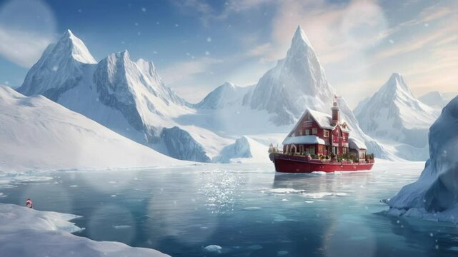 the North Pole. seamless looping 4k video background animation