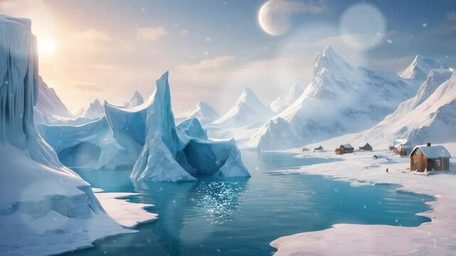 the North Pole. seamless looping 4k video background animation