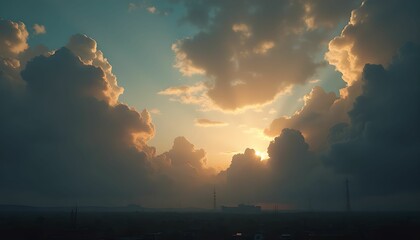 Obraz premium background with clouds sky digital art