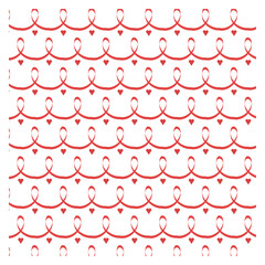 ribbons and love in pink color seamless pattern background