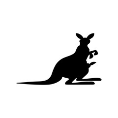 kangaroo silhouette on white background.
