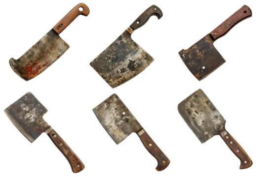 Butcher knife set isolated on transparent or white background - Powered by Adobe