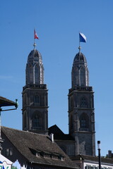 Obraz premium Grossmünster church in Zürich city