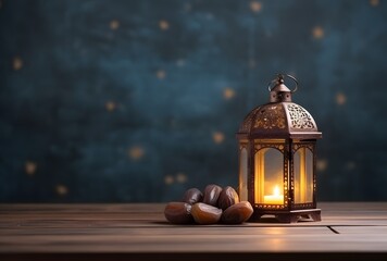 Ramadan Lantern and Dates Tabletop Scene
