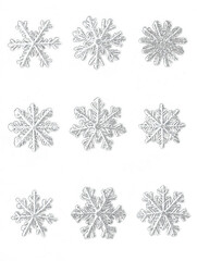 snowflakes as element on transparent background