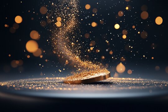 Abstract 3D Scatter Plot with Metallic Textures and Vivid Lighting