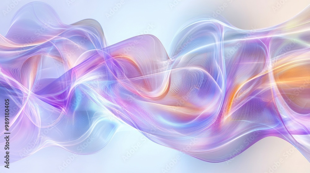 Poster a minimalist abstract design in pastel colors, with clean shapes and gradients creating a calming ef