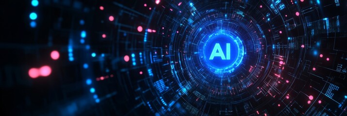 Obraz premium AI futuristic technology background vector. 