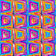 Ditzy pixel abstract rainbow seamless pattern backdrop. Modern playful variegated repeating graphic design for kids, textile and home decor. 