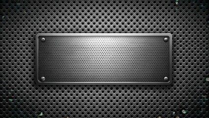 Abstract dark background of leaky plastic or metal sheet with realistic perforated design