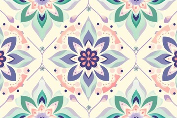 Tribal Aztec pattern using a soft pastel color scheme of lavender