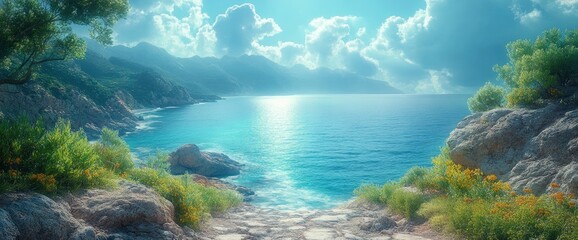 Idyllic Coastal View with