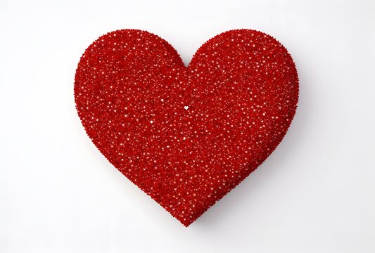 3D Red Heart Made of Tiny Letters for Valentine's Day