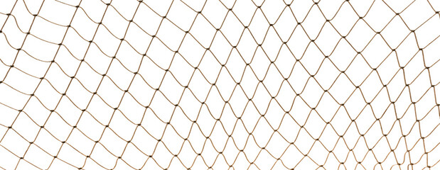 Football or tennis net. Rope mesh on a white background close-up