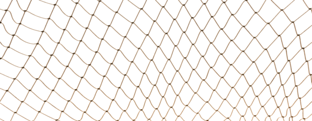 Football or tennis net. Rope mesh on a white background close-up
