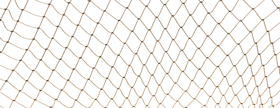 Football or tennis net. Rope mesh on a white background close-up