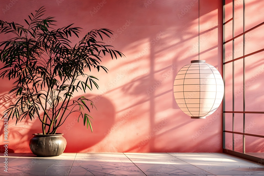 Poster dynamic card celebrating japanese festivals featuring minimalist 2d design with a wide blank space o