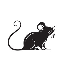 Obraz premium Rat vector silhouette. Rat mouse logo, icon sign isolated on white background.
