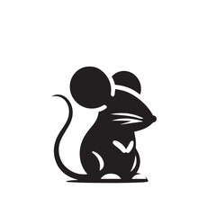 Obraz premium Rat vector silhouette. Rat mouse logo, icon sign isolated on white background.