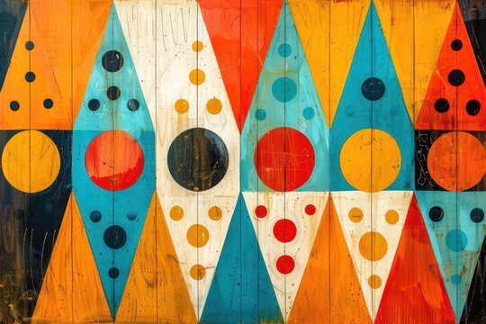 Tribal Aztec pattern with a bright and cheerful color scheme of orange