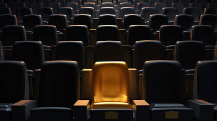 Obraz premium Empty rows of black theater or movie seat