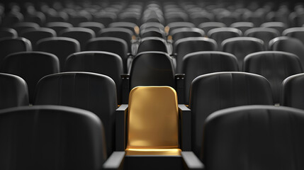 Obraz premium Empty rows of black theater or movie seat