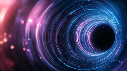 Obraz premium A mesmerizing portal with vibrant colors swirling into a dark void, representing the depth of space and the unknown.