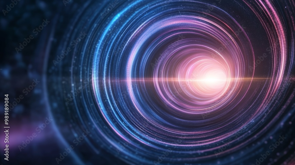 Poster a mesmerizing abstract swirl of light and color, evoking feelings of depth and movement in a cosmic 
