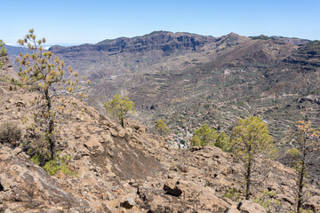 Typical mountain landscape in the central part of the island. Gran Canaria. Canary Islands. Spain.